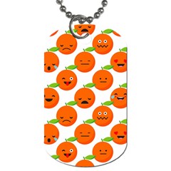 Seamless Background Orange Emotions Illustration Face Smile  Mask Fruits Dog Tag (one Side) by Mariart