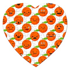 Seamless Background Orange Emotions Illustration Face Smile  Mask Fruits Jigsaw Puzzle (heart)