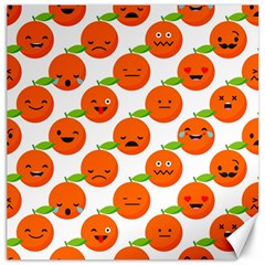 Seamless Background Orange Emotions Illustration Face Smile  Mask Fruits Canvas 12  X 12   by Mariart