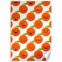 Seamless Background Orange Emotions Illustration Face Smile  Mask Fruits Canvas 12  X 18   by Mariart