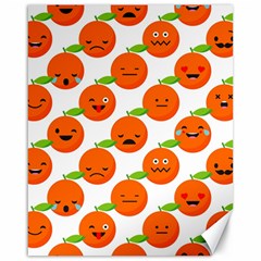 Seamless Background Orange Emotions Illustration Face Smile  Mask Fruits Canvas 16  X 20   by Mariart