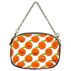 Seamless Background Orange Emotions Illustration Face Smile  Mask Fruits Chain Purses (two Sides)  by Mariart