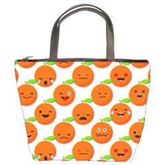 Seamless Background Orange Emotions Illustration Face Smile  Mask Fruits Bucket Bags by Mariart