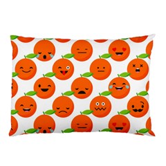 Seamless Background Orange Emotions Illustration Face Smile  Mask Fruits Pillow Case by Mariart