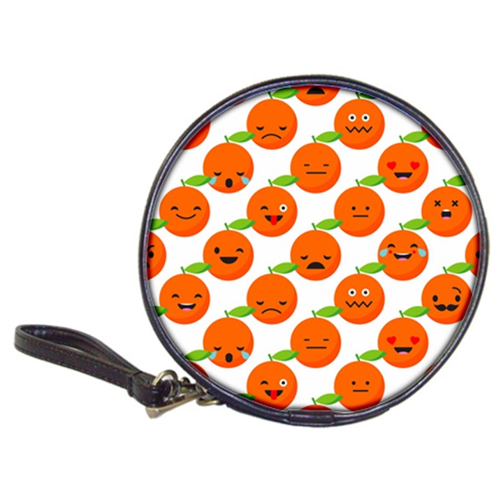 Seamless Background Orange Emotions Illustration Face Smile  Mask Fruits Classic 20-CD Wallets