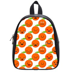 Seamless Background Orange Emotions Illustration Face Smile  Mask Fruits School Bag (small)