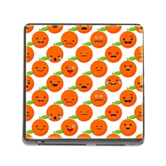 Seamless Background Orange Emotions Illustration Face Smile  Mask Fruits Memory Card Reader (square) by Mariart