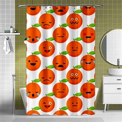 Seamless Background Orange Emotions Illustration Face Smile  Mask Fruits Shower Curtain 48  X 72  (small)  by Mariart