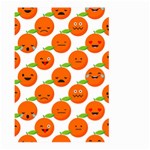 Seamless Background Orange Emotions Illustration Face Smile  Mask Fruits Large Garden Flag (Two Sides) Front