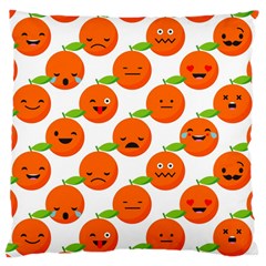 Seamless Background Orange Emotions Illustration Face Smile  Mask Fruits Large Cushion Case (two Sides) by Mariart