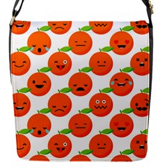 Seamless Background Orange Emotions Illustration Face Smile  Mask Fruits Flap Messenger Bag (s) by Mariart