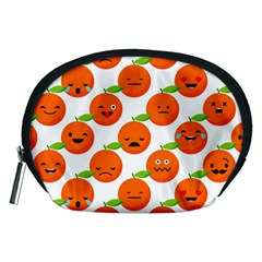 Seamless Background Orange Emotions Illustration Face Smile  Mask Fruits Accessory Pouches (medium) 