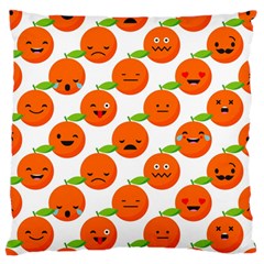 Seamless Background Orange Emotions Illustration Face Smile  Mask Fruits Standard Flano Cushion Case (one Side)