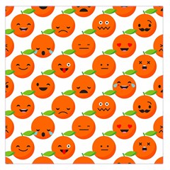 Seamless Background Orange Emotions Illustration Face Smile  Mask Fruits Large Satin Scarf (square) by Mariart