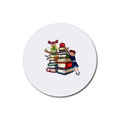 Back To School Rubber Coaster (round)  by Valentinaart