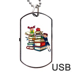 Back To School Dog Tag Usb Flash (one Side) by Valentinaart