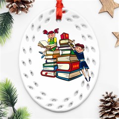 Back To School Ornament (oval Filigree) by Valentinaart