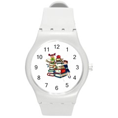 Back To School Round Plastic Sport Watch (m) by Valentinaart