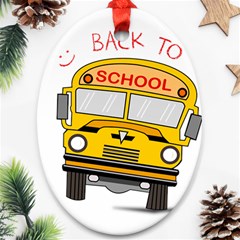 Back To School - School Bus Ornament (oval) by Valentinaart