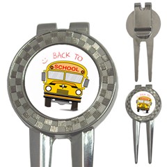 Back To School - School Bus 3-in-1 Golf Divots by Valentinaart