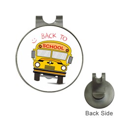 Back To School - School Bus Hat Clips With Golf Markers by Valentinaart