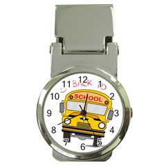 Back To School - School Bus Money Clip Watches by Valentinaart