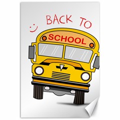 Back To School - School Bus Canvas 12  X 18   by Valentinaart