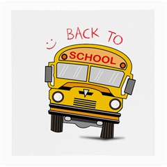 Back To School - School Bus Medium Glasses Cloth by Valentinaart