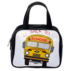 Back To School - School Bus Classic Handbags (one Side) by Valentinaart