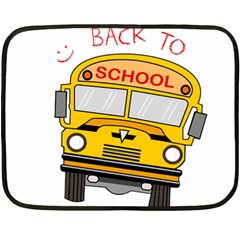 Back To School - School Bus Fleece Blanket (mini) by Valentinaart