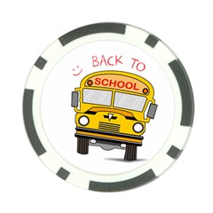 Back To School - School Bus Poker Chip Card Guard (10 Pack) by Valentinaart