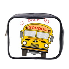 Back To School - School Bus Mini Toiletries Bag 2-side by Valentinaart