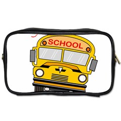 Back To School - School Bus Toiletries Bags by Valentinaart