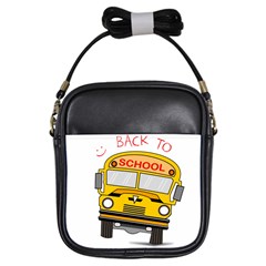 Back To School - School Bus Girls Sling Bags by Valentinaart