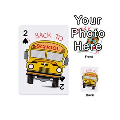 Back To School - School Bus Playing Cards 54 (mini)  by Valentinaart