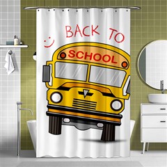 Back To School - School Bus Shower Curtain 48  X 72  (small)  by Valentinaart