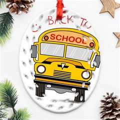 Back To School - School Bus Ornament (oval Filigree) by Valentinaart