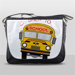 Back To School - School Bus Messenger Bags by Valentinaart