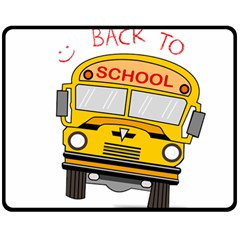 Back To School - School Bus Double Sided Fleece Blanket (medium)  by Valentinaart