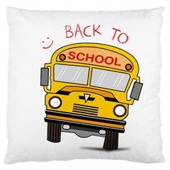 Back To School - School Bus Standard Flano Cushion Case (two Sides) by Valentinaart