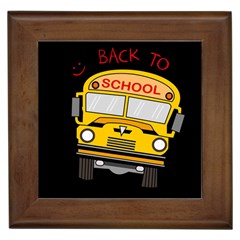 Back To School - School Bus Framed Tiles by Valentinaart