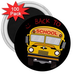 Back To School - School Bus 3  Magnets (100 Pack) by Valentinaart