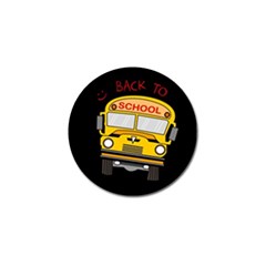 Back To School - School Bus Golf Ball Marker by Valentinaart