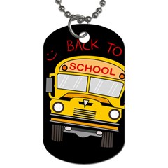 Back To School - School Bus Dog Tag (two Sides) by Valentinaart