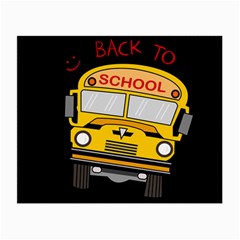 Back To School - School Bus Small Glasses Cloth by Valentinaart