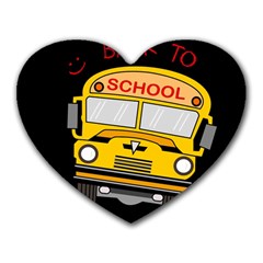 Back To School - School Bus Heart Mousepads by Valentinaart