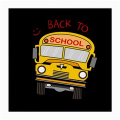 Back To School - School Bus Medium Glasses Cloth by Valentinaart