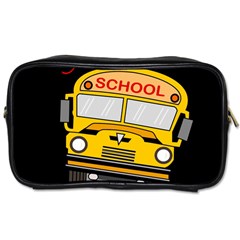 Back To School - School Bus Toiletries Bags by Valentinaart