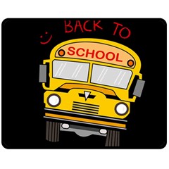 Back To School - School Bus Fleece Blanket (medium)  by Valentinaart