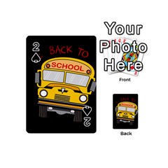 Back To School - School Bus Playing Cards 54 (mini)  by Valentinaart